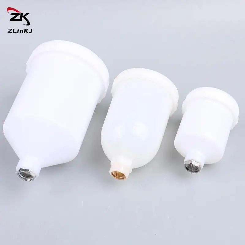 Spray Gun Parts 125/250/600ml Plastic Spray Paint Cup Sprayer Cup Air Gravity Feed Paint Spray Pot Thread Connector