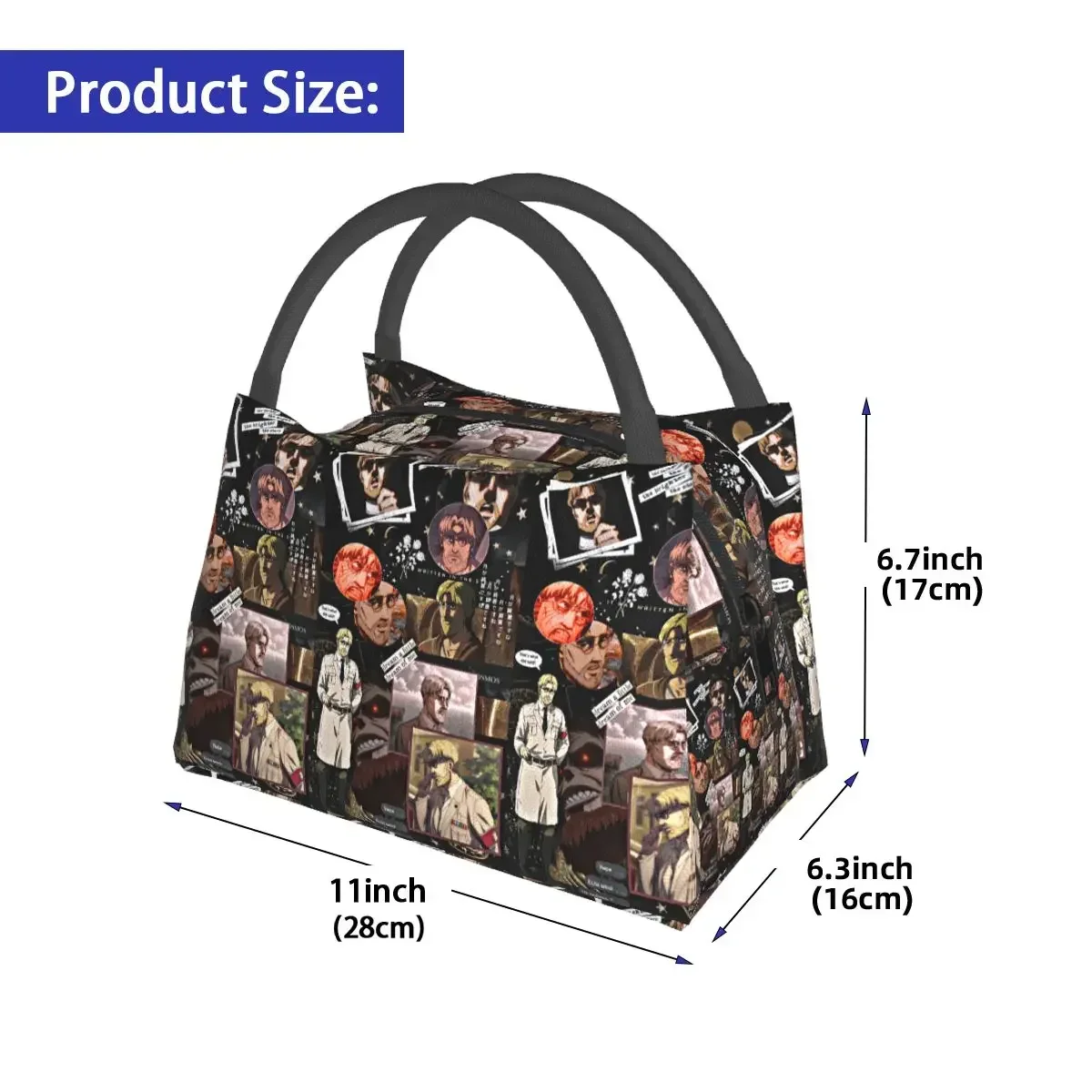 Custom Bag Custom Anime Attack On Titan Zeke Yeager Insulated Lunch Bag For Women Children Portable Food Boxes Thermal Lunch Box