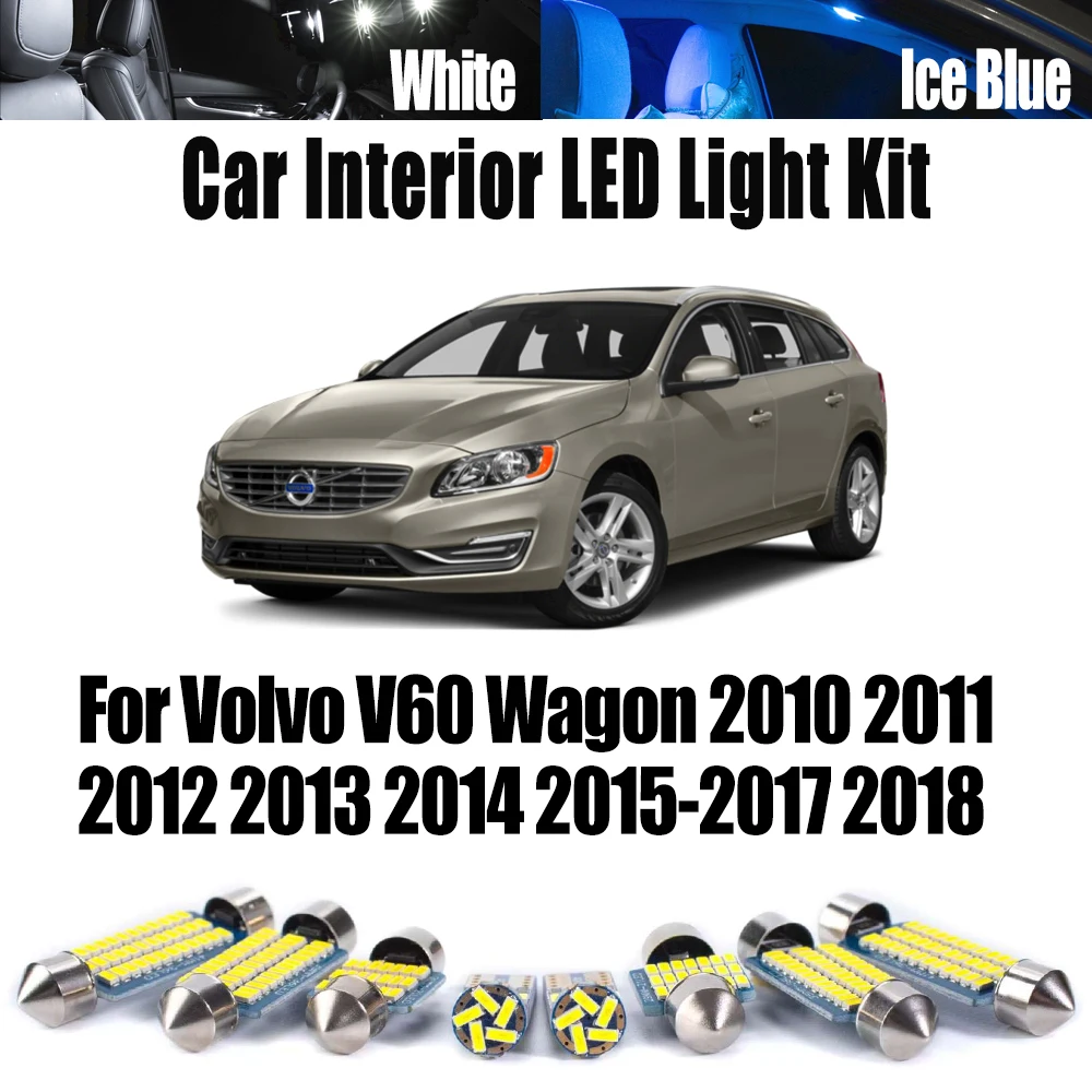 

19 шт. Canbus светодиодный внутренний купол багажника, комплект освещения багажника для Volvo V60 Wagon 2010 2011 2012 2013-2018, автомобильные аксессуары