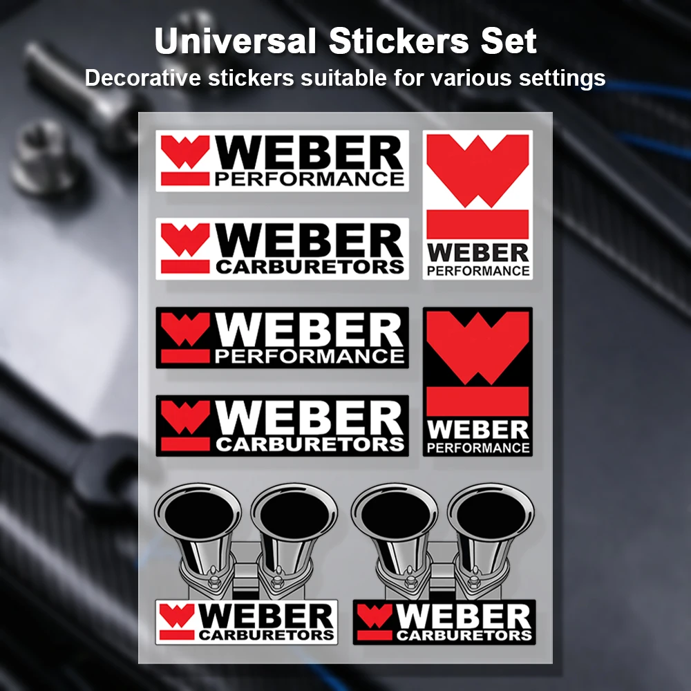 Retro Motorsport Style WEBER Performance Pattern Stickers PVC Decor Decals for Auto Body Motorcycle Tool Case Garage Cabinet