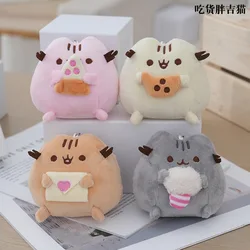 Pusheens Plushes llaveros de muñeca para niños, Gato de Anime, animales de peluche, llavero de coche, bolsas escolares para niñas, decoración colgante, juguetes clásicos