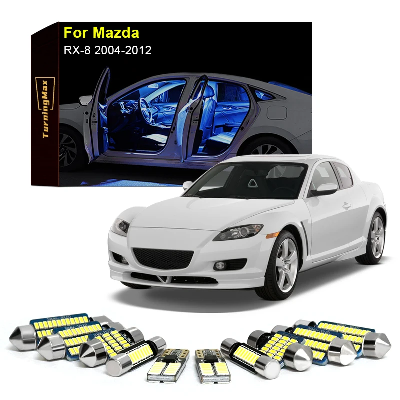 

Canbus Interior Lighting LED Bulb Kit Package For Mazda RX8 RX-8 2004-2012 Dome Trunk Reading Lights Indoor Lamp Car Accessories