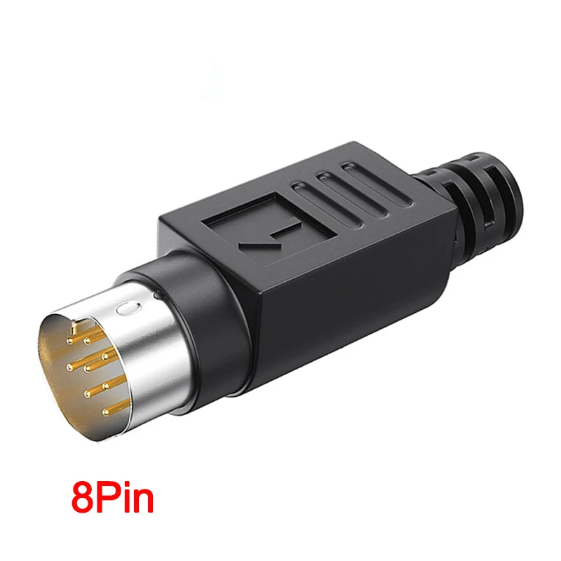 2 pcs DIY for Soldering Cables Mini DIN Connector S-Video terminal Circular 8 Pin Male With Plastic Handle Adapter socket