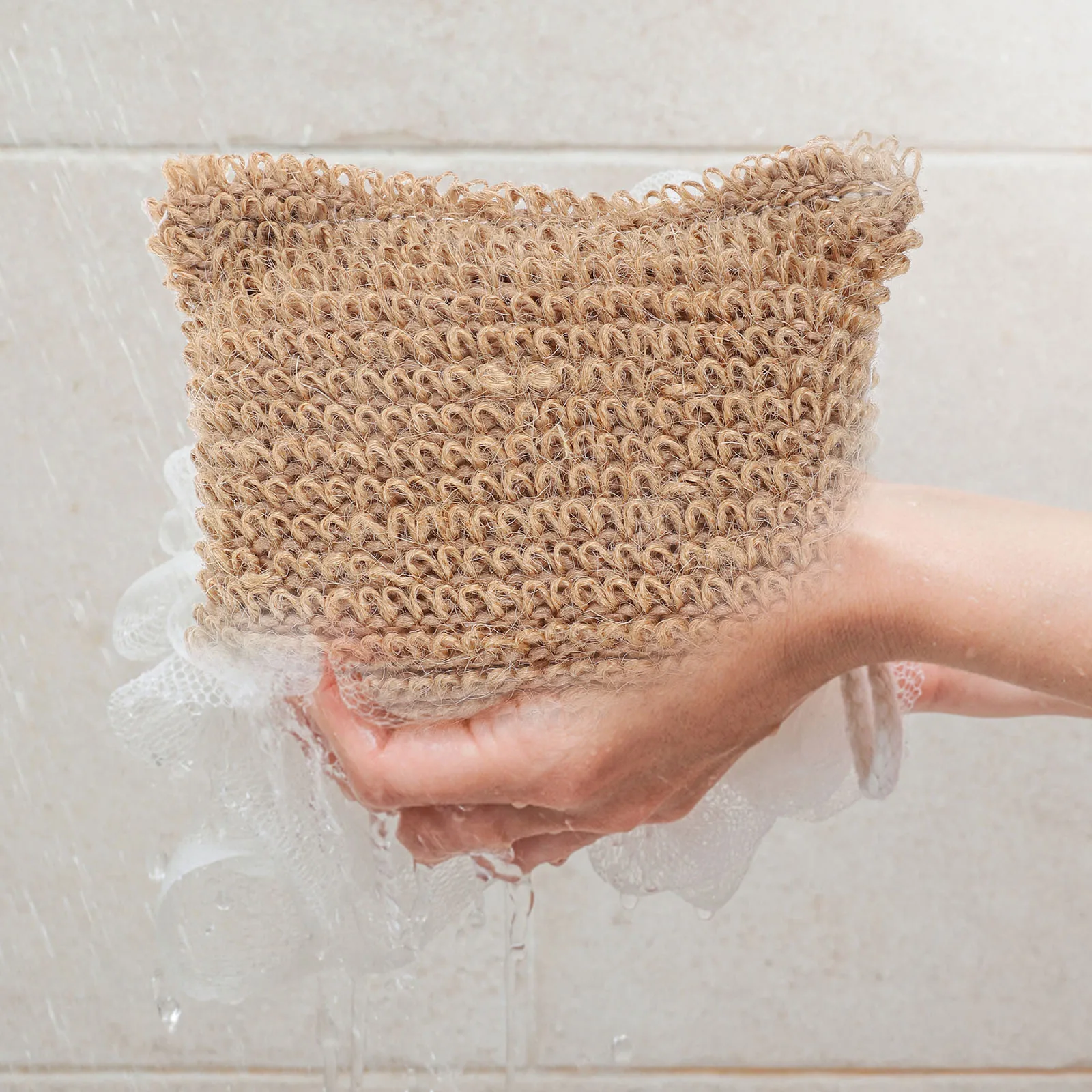 

Yellow Jute Loofah Bath Sponge Double-Sided Exfoliating Body Scrubber Shower Loofah Sponge Soft Skin Cleanser for Bathroom Hotel