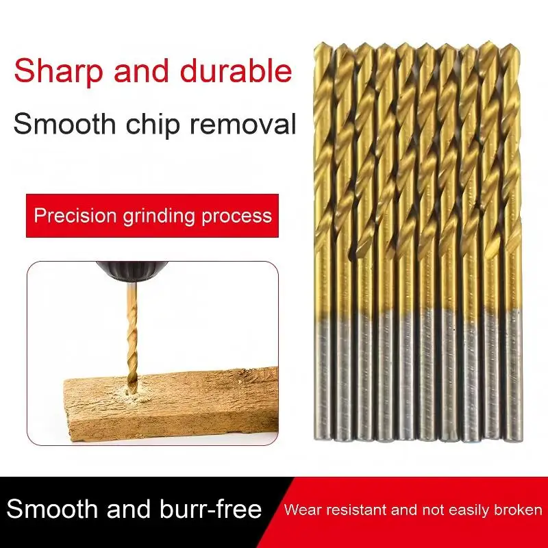 50/100pcs Fried Dough Twists drill alloy steel efficient chip removal multi-purpose punch woodworking bit