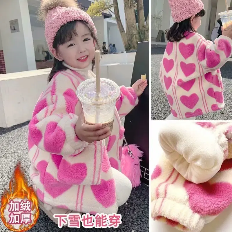 Winter Baby Girls Clothes Faux Fur Fleece Coat Pageant Faux Fur Fleece Coat Pageant Warm Jacket Baby Warm Jacket Outerwear 2-10Y