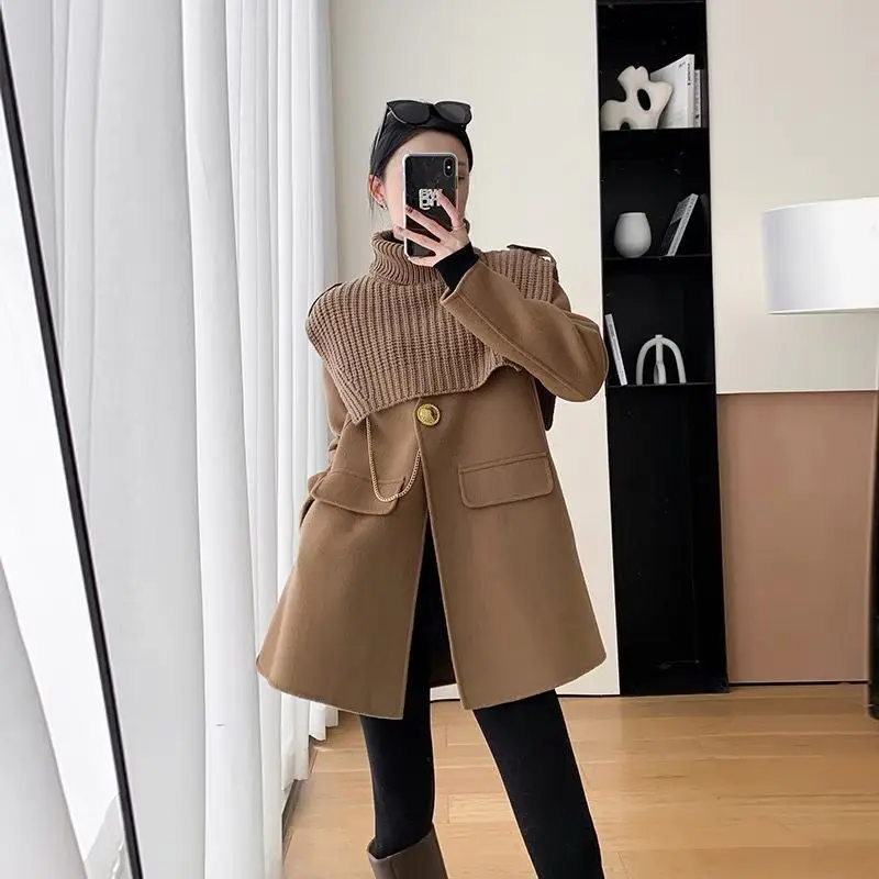 Women`s Cloak Coats 2 pcs Sets Female Tops Cardigans Trench Retro Female Clothes Outerwear Overcoats Female Cape Jackets Blouse