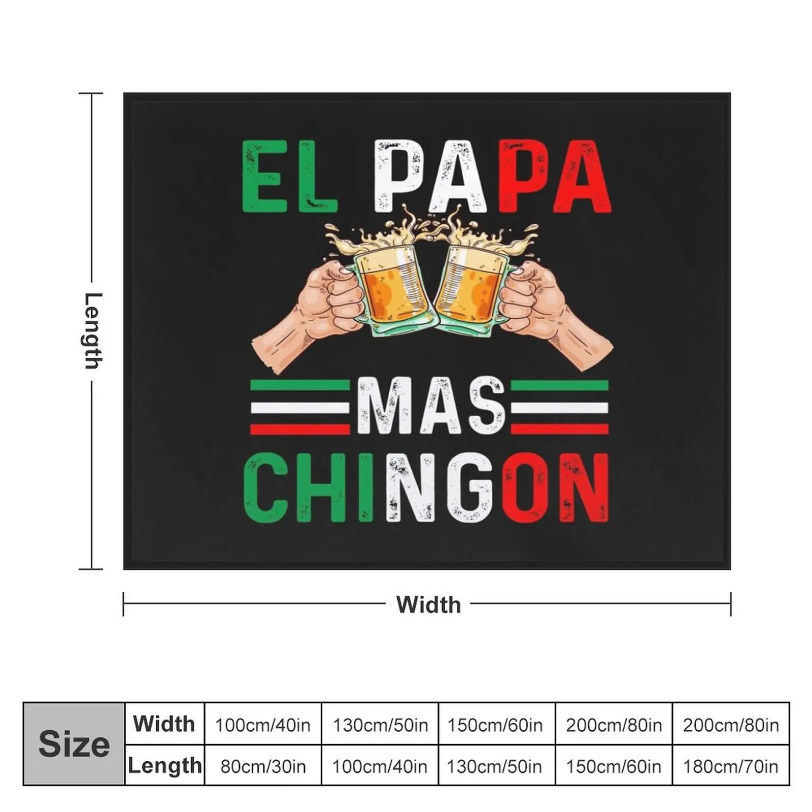 El Papa Mas Chingon Funny Mexican Dad Gift Husband Regalo product Throw Blanket Luxury Throw Baby Large Blankets