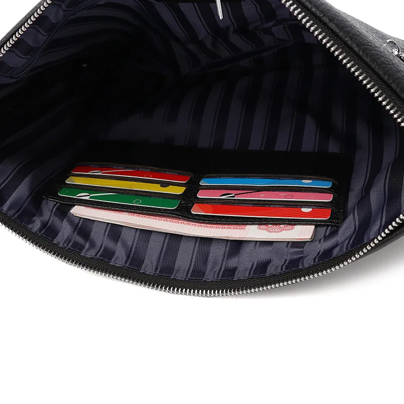High end soft cowhide casual men's large capacity clutch bag, Envelope Bag genuine leather business wrist bag A4 document folder