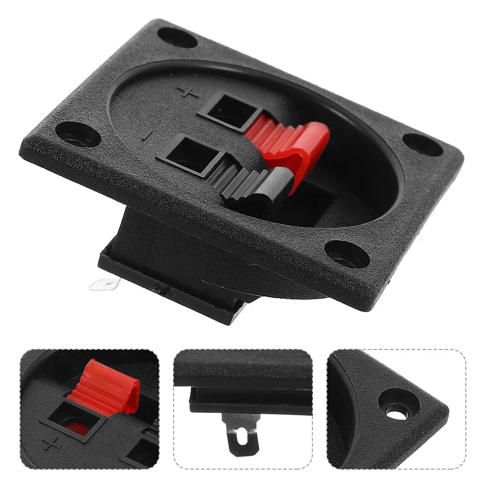 2Pcs Square Speaker Wire Terminal Cup Double Row Binding Posts Speaker Box Connector Audio Terminal Block for Concerts
