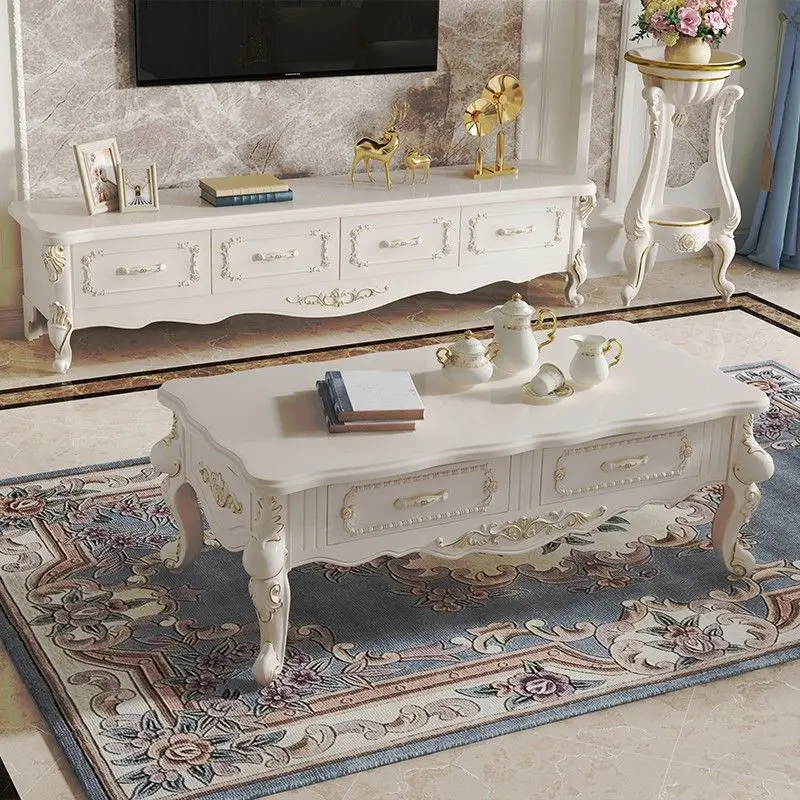 

Slate Light Luxury Bedroom Living Room Small Apartment Solid Wood Modern Simple European TV Cabinet Combination