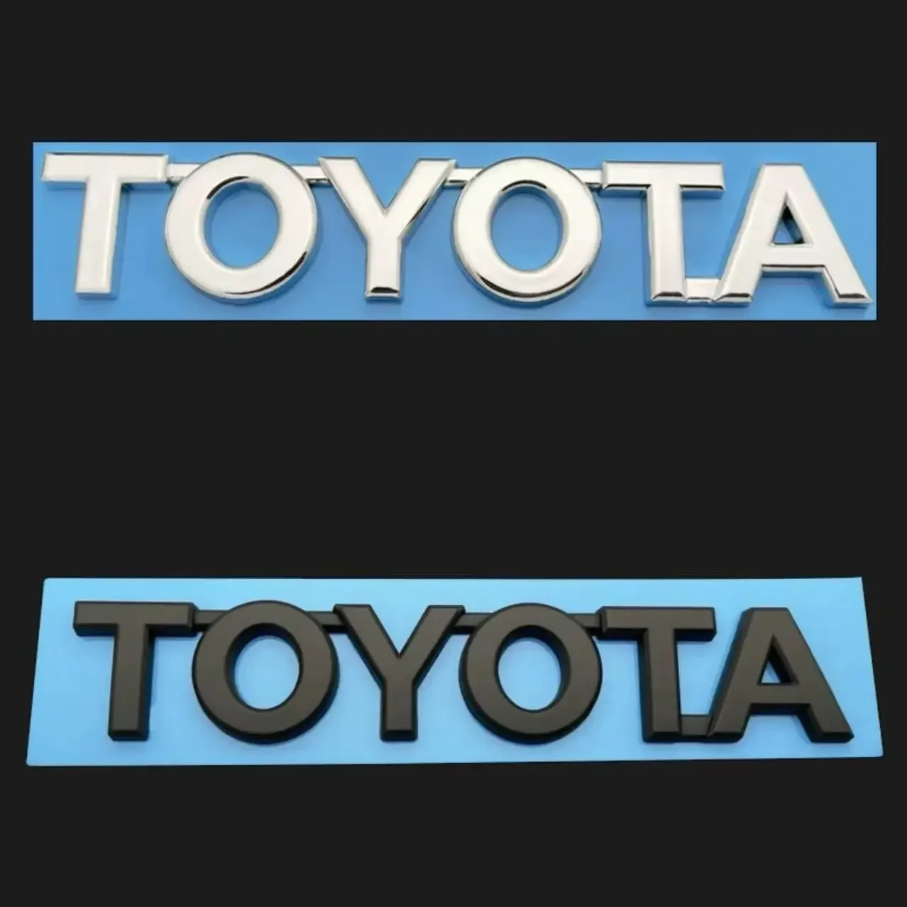 1pC 3D ABS TOYOTA Letters Emblem Rear Trunk Badge Nameplate Sticker Black Chrome Gold for Corolla Camry Yaris Highlander Hilux