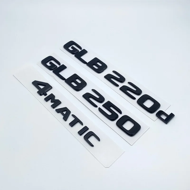 

ABS Black Silver Letters Emblem BadgeCar Styling Trunk Nameplate Sticker Logo for W247 GLB220d GLB250 4Matic Accessories