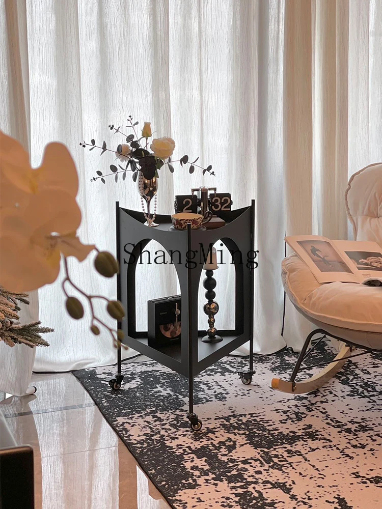 

CL Vintage Living Room Movable Sofa Sideboard Side Table Coffee Table Mini Small Bedroom Bedside Table