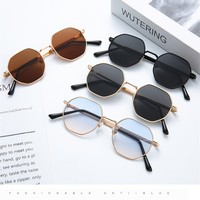 Fashion Octagon Frame Metal Sunglasses Women Men Vintage Luxury Brand Design Sun Glasses Shades UV400 Protection Driving Goggles