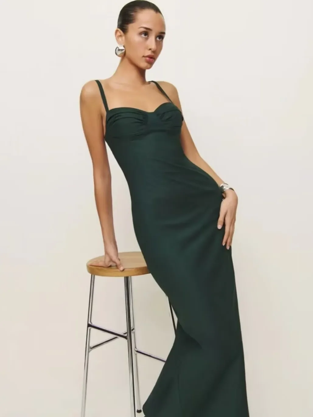 

Women Sleeveless Sling Maxi Dress Square Collar High Waist Solid Color Fashion Slim dress