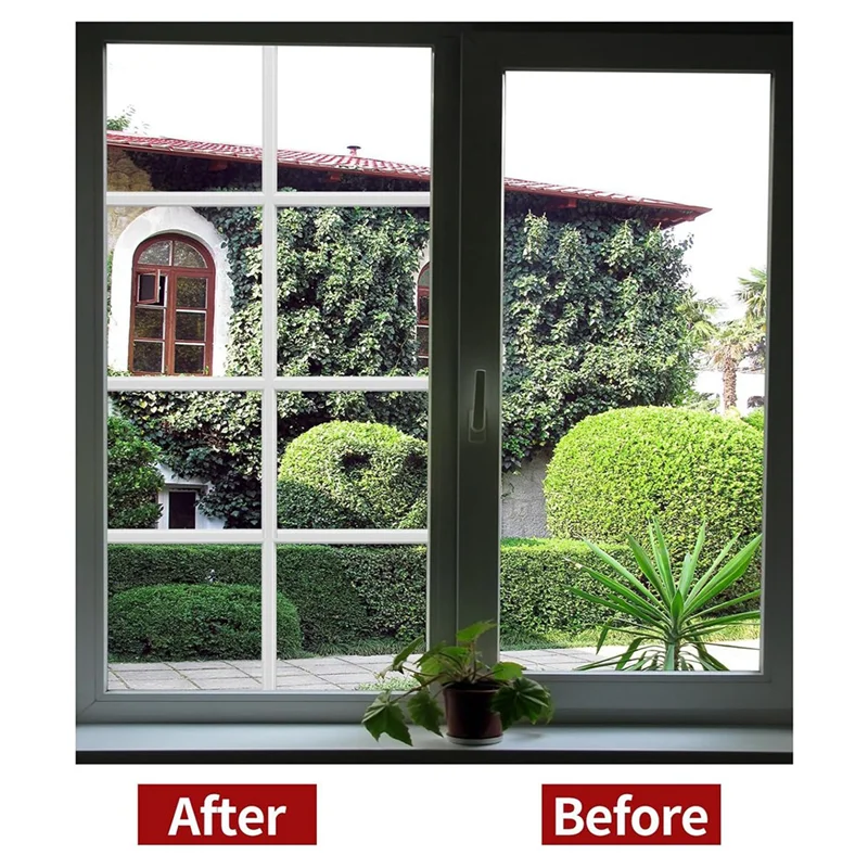 5 Rolls Total Window Grille Inserts Grid Kit Self Adhesive Peel And Stick Trim Simulated DIY Window Decorative-A57X
