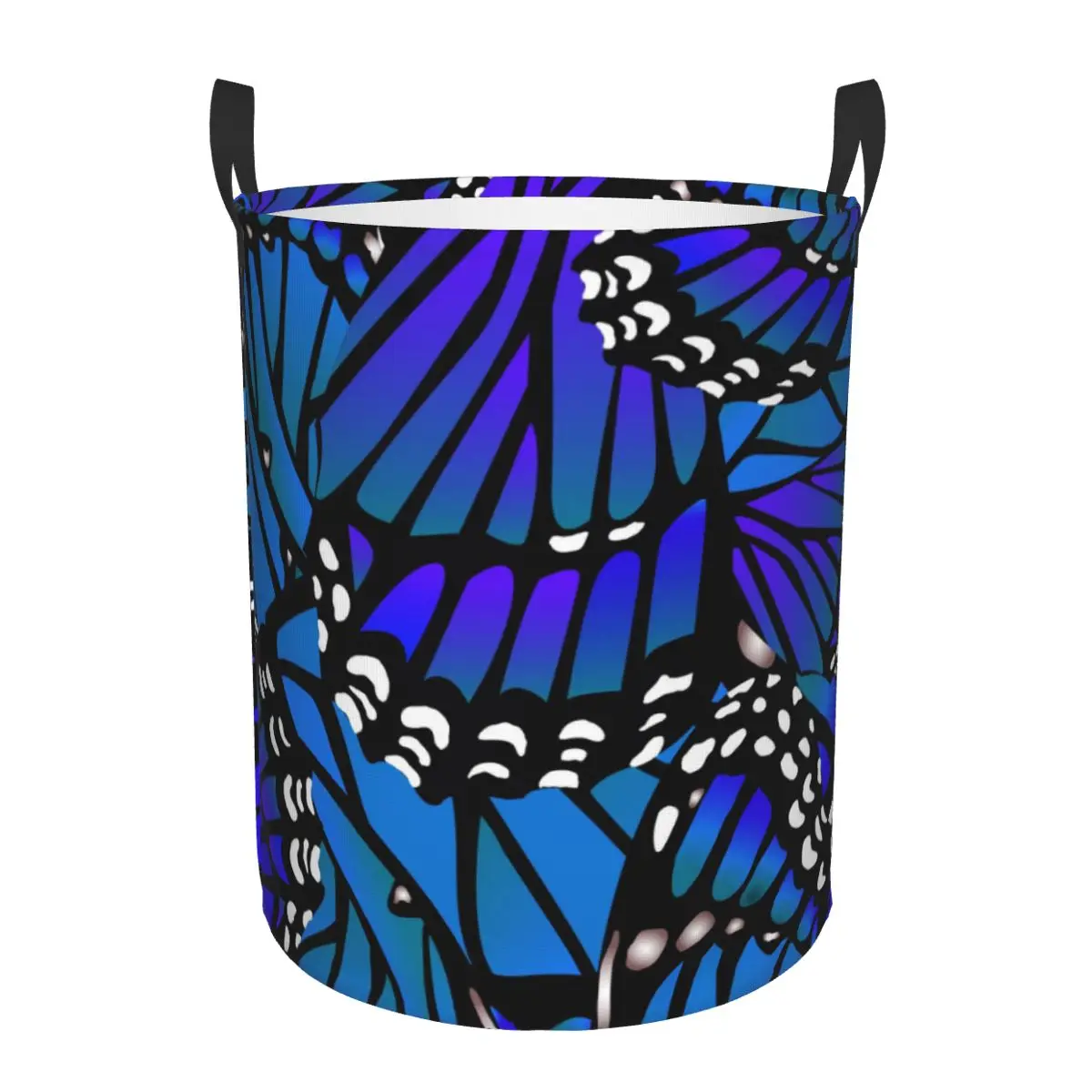 Waterproof Storage Bag Monarch Butterfly Blue Household Dirty Laundry Basket Folding Storage Bucket Clothes Toys Organizer