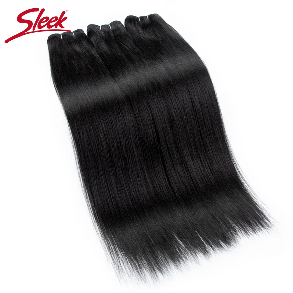 Sleek Peruvian Straight Human Hair Double Drawn Natural Color #4 #6 #8 Human Hair Weave Bundles Remy Human Hair Extension