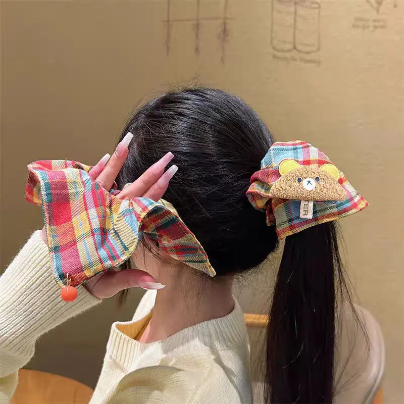 

1 шт. женские резинки для волос в Корейском радужном клетку, забавные милые резинки для волос Kawaii, головные уборы, высококачественные универсальные аксессуары для волос