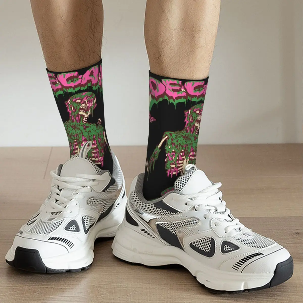 Calcetines de compresión con estampado divertido para hombre, medias Unisex de estilo callejero, sin costuras, estilo Hip Hop Vintage