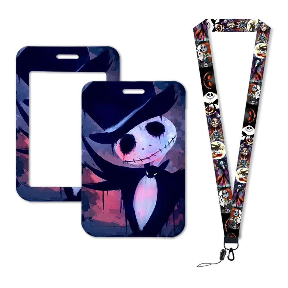 Nightmare Before Christmas moda dziewczęca uchwyt na identyfikator smycz etui na karty kredytowe z uroczym breloczkiem smycz na szyje etykieta z imieniem