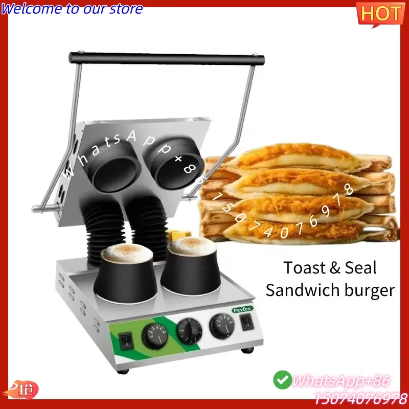 2026 ufo Burger Maker Machine Press Pocket Sandwich Toaster and Seal Cut Bread Automatic for Commercial Using