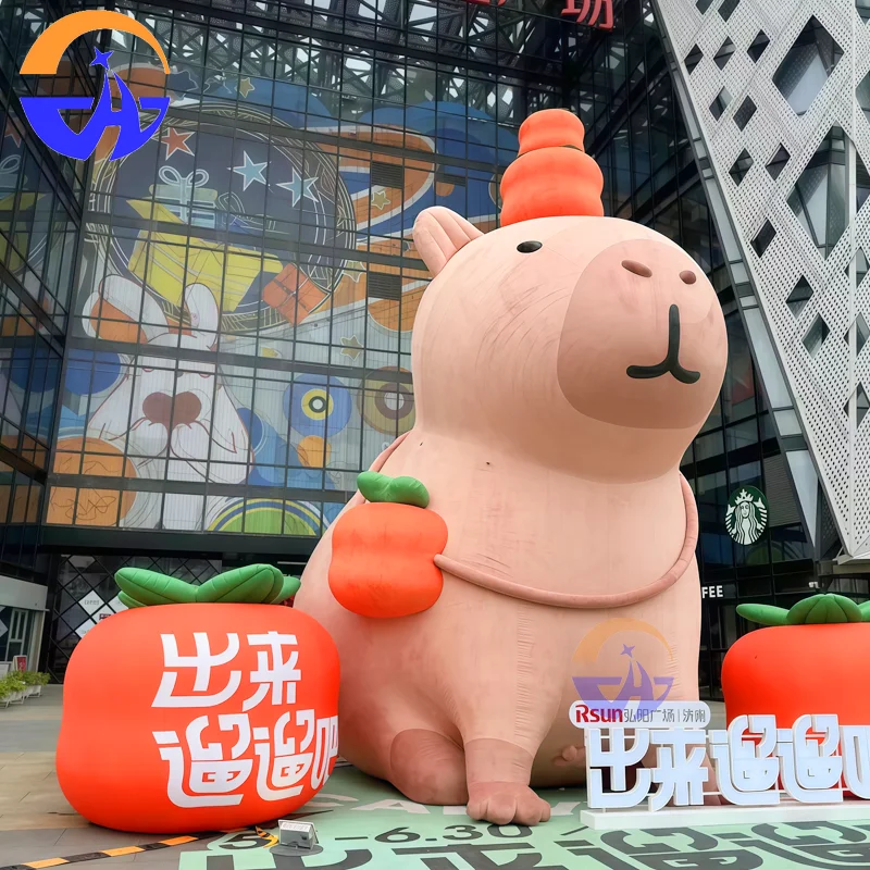 

Индивидуальные надувные воздушные модели капибары: реквизит для украшения кукол-животных для мероприятий торгового центра на открытом воздухе.