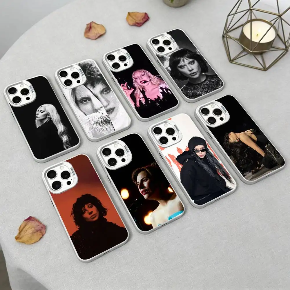 

B-Lady Gaga Phone Case For iPhone17, 16,15,14,13,12 Pro Max white Candy Matte Shockproof Cover