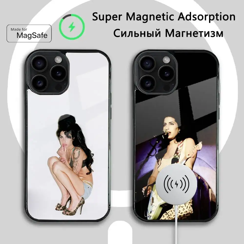 

A-Amy Winehouse Singer Phone Case For iPhone 16 15 14 13 12 11 Plus,Pro,Max Mini Magsafe Magnetic Wireless Charging