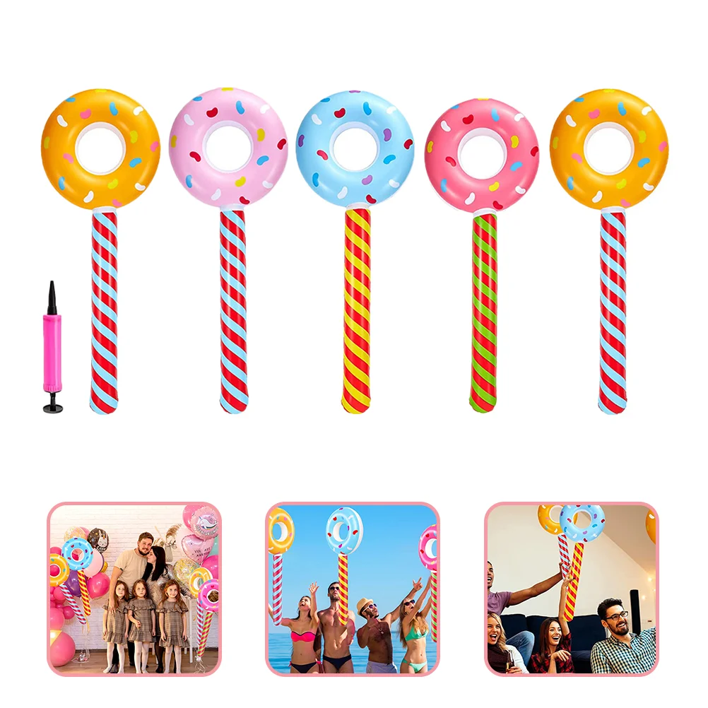 Toy Noise Makers Inflatable Candy Party Supplies Pvc Donut Decorations for Birthday Pool