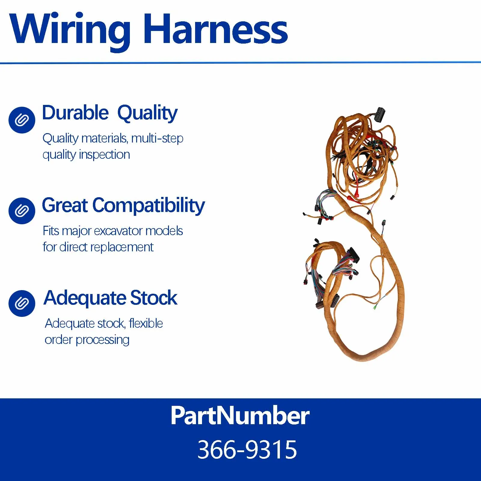 366-9315 Wiring harness For Caterpillar CAT 323D L Mobile Hydraulic Power Unit