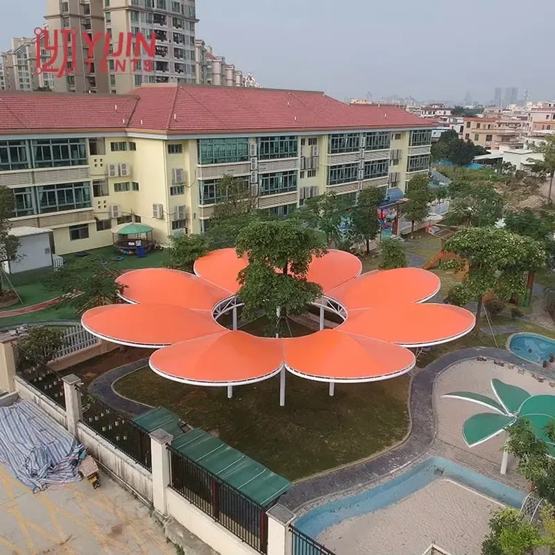 Good Selling Architectural Design Pvdf Tensile Fabric Membrane Structure Landscape Umbrella Canopy