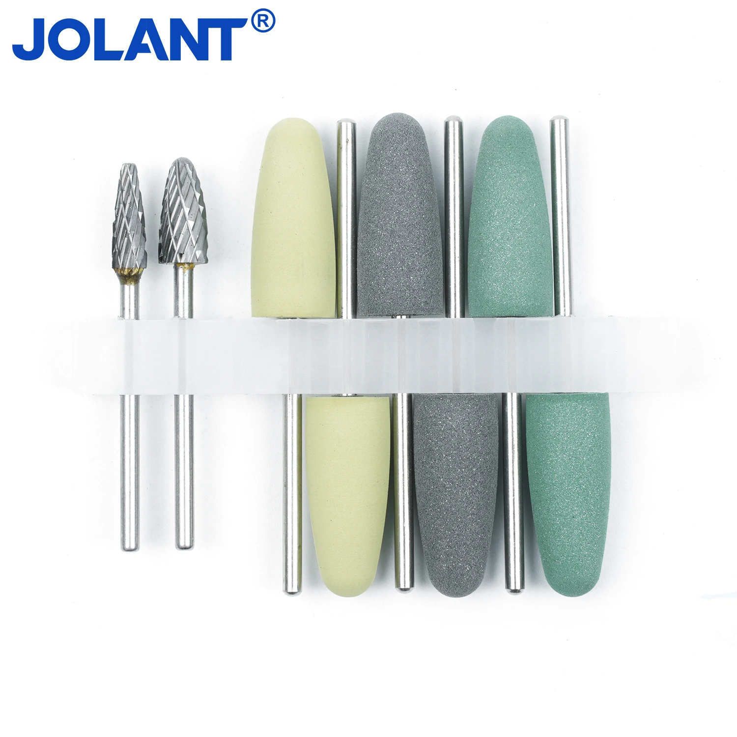 8pcs/Set JOLANT Dental Resin Base Acrylic Polishing Burs Kit HP Drill Polisher Rotary