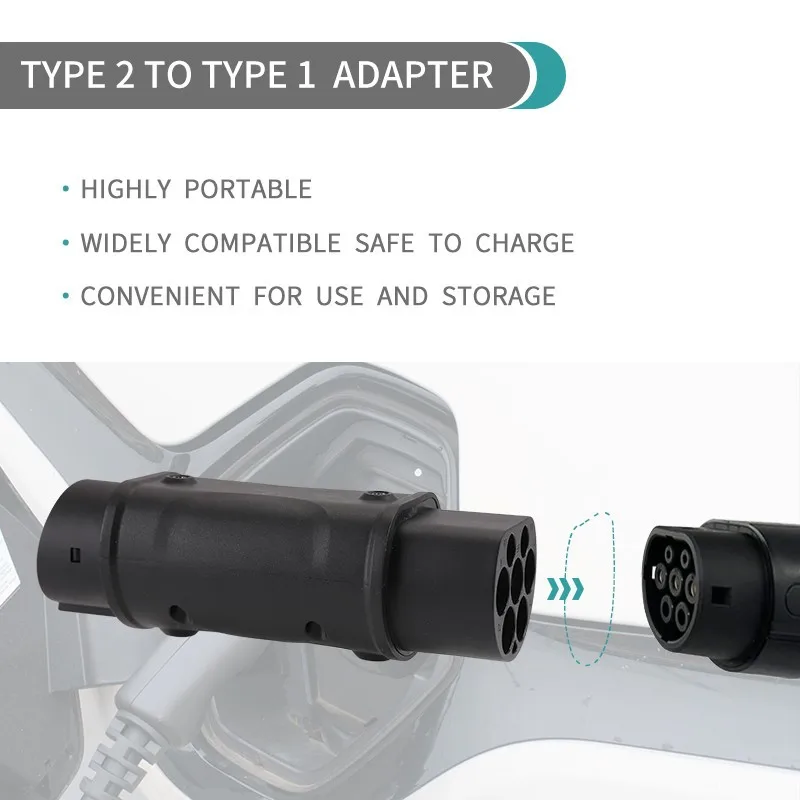 Type2 to GB/T Adapter 32A 22KW 3Phase IEC 62196-2 EV Charger Converter 32A 7KW 1Phase Type2 to Type1 SAE J1772 Connector Socket