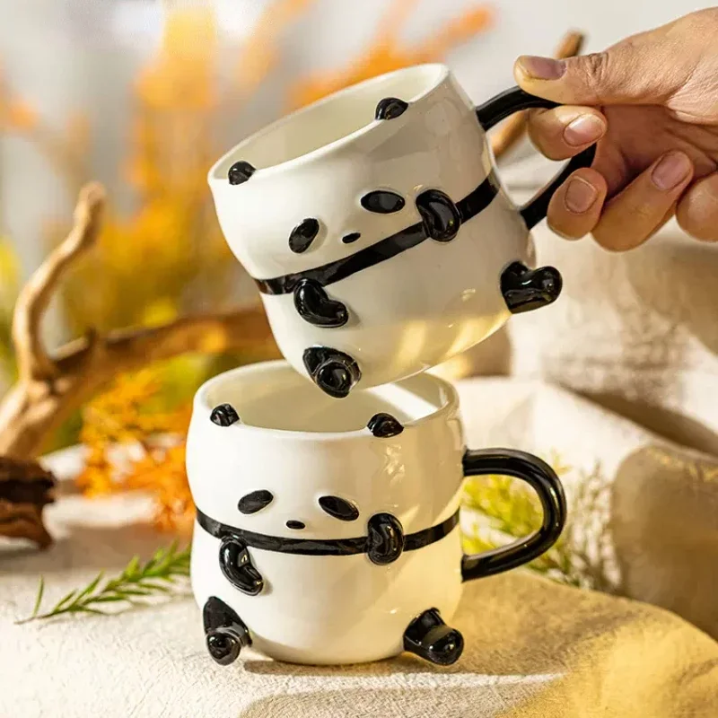 Creative Cute Panda Shape Ceramic  Breakfast  Milk  Can Enter The Microwave Oven Mug Exquisite Home Office Coffee Cup