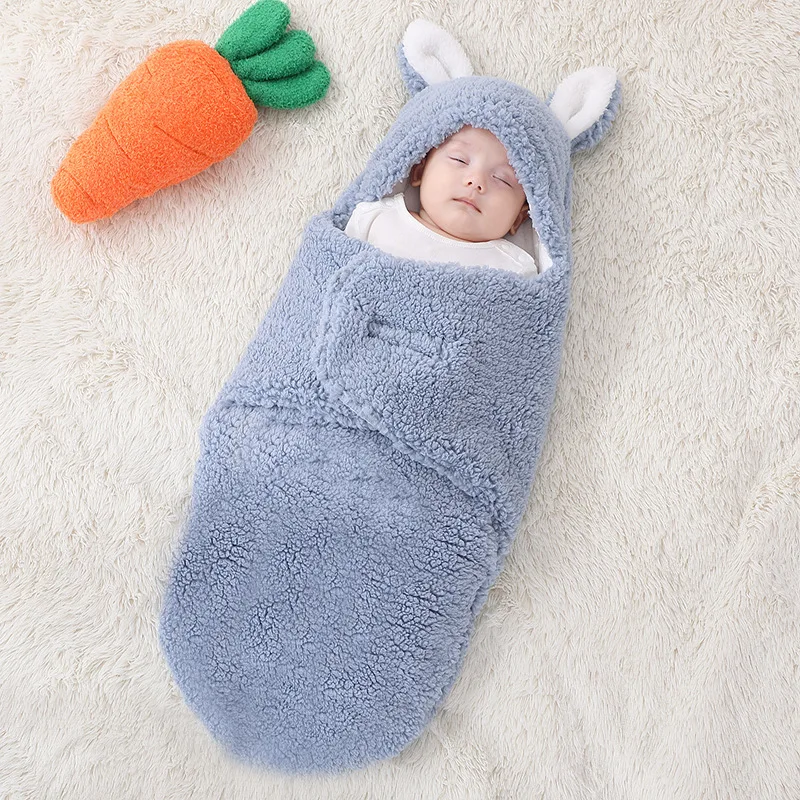 Newborn Baby Sleeping Bag Baby Swaddle Wrap Blanket Adjustable Soft Cotton Infant Wearable Blanket Warm Fleece Newborn Bedding