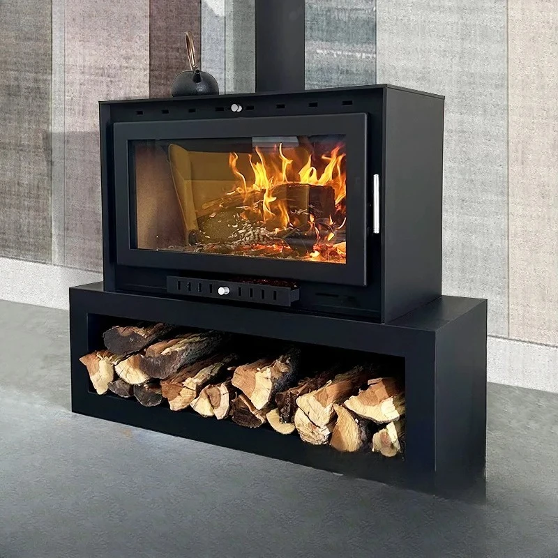 Factory Direct Supply For Winter Heating Steel Plate Firewood Stove Vermiculite Firewood Burning B & B Real Fire Fireplace