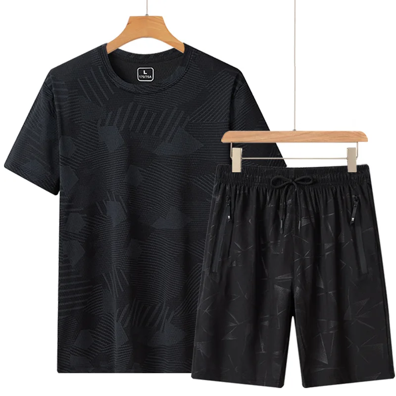 

2025 Summer Short Sets Men 2 Piece Set Sport Suits Joggers Sweat Suits Tshirt Shorts Mens Outfits Gym Sportswear Fitness Men Set