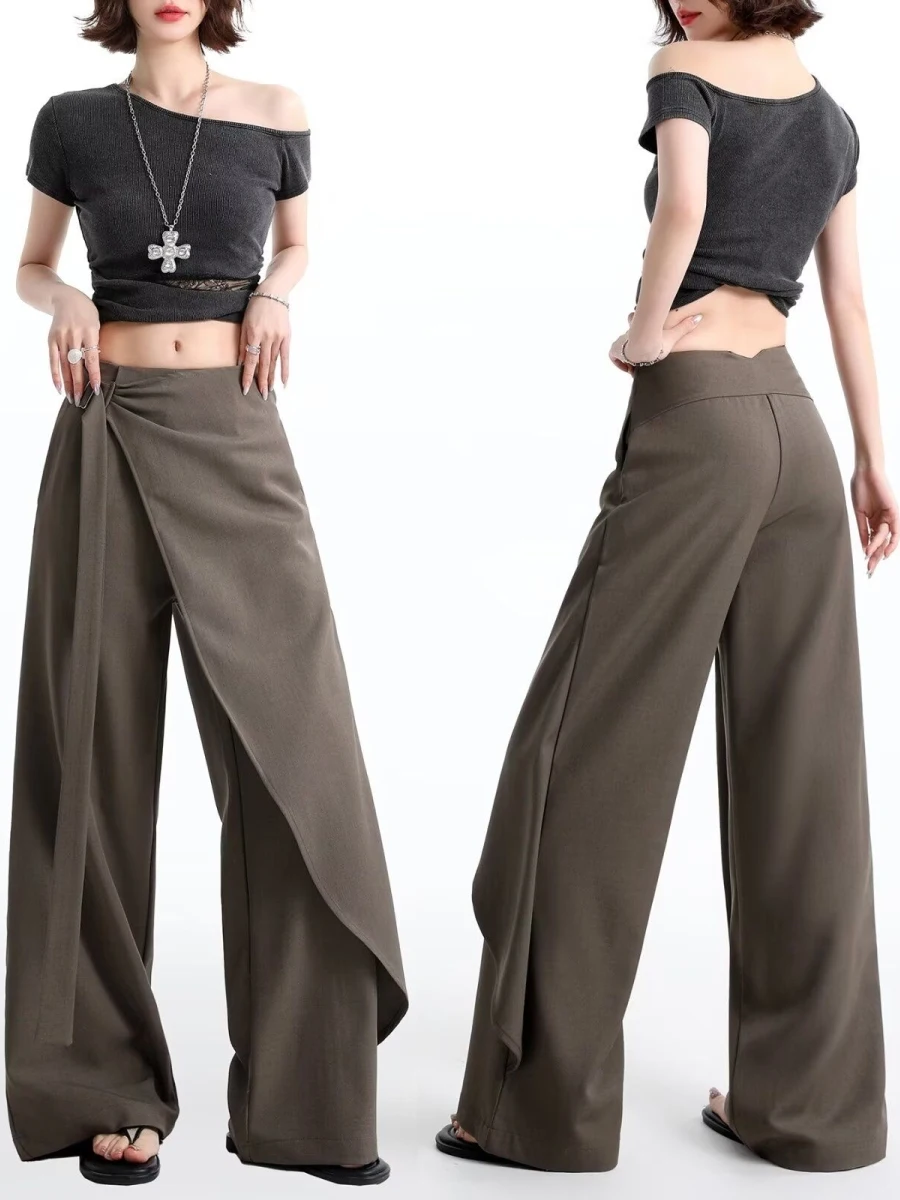 

High Waist Draped Wide Leg Pants Women's Summer New Style Slimming Drapey Straight Casual Suit Pants Casual Loose Fit