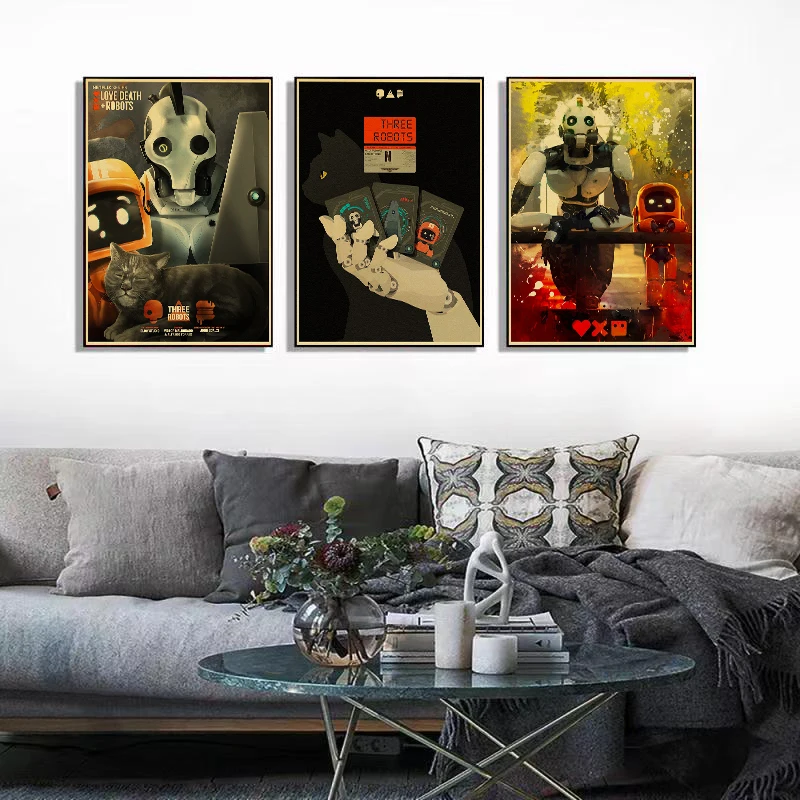 Love,Death&Robots Poster Kraft Paper Prints Home Decoration Cartoon Cafe Bedroom Fashion 2022 Arrivals Classic Picture Painting