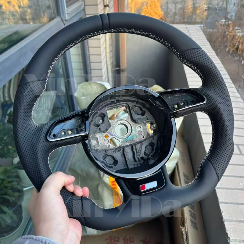 Customized Handmade Full Leather Sport Steering Wheel for Audi 2012-2016 S3 S4 S5 Rs3 Rs4 Rs5 Q5 Q7 A3 A4B8 A5Steering Wheel