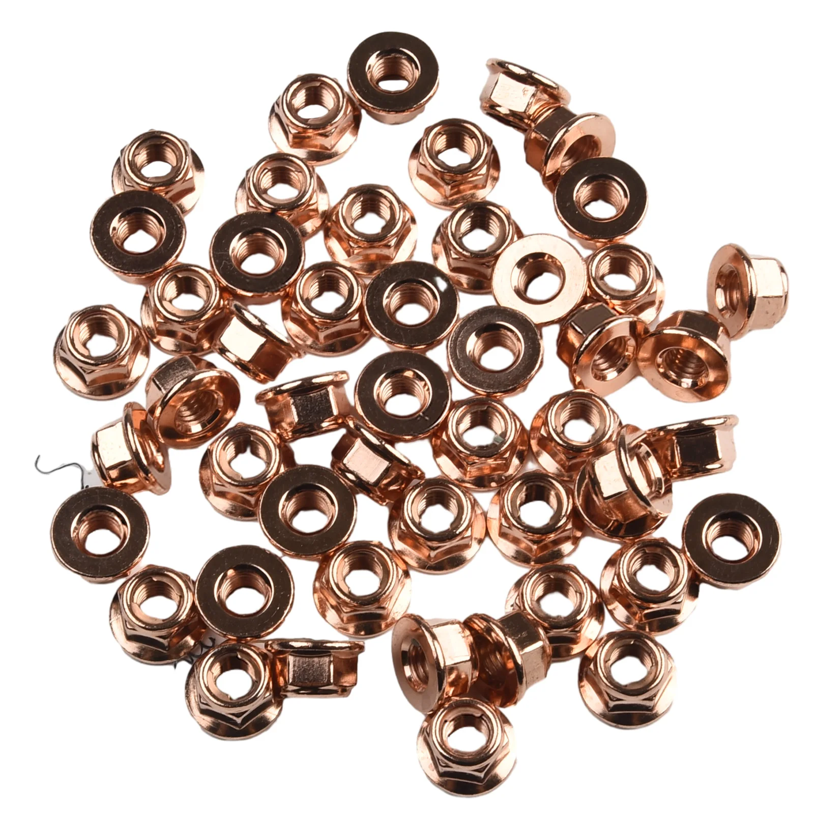 50 Pcs Exhaust Nut Elbow Nuts M8 SW 13 Turbocharger Manifold Copper Nut Automobile Exhaust Pipe Hexagon Nut