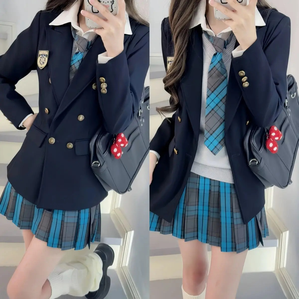 JK Uniform Female Student 2026 New Double-Breasted Slim Waist Blazer Autumn and Winter Uniform Layering Set College Style Suit