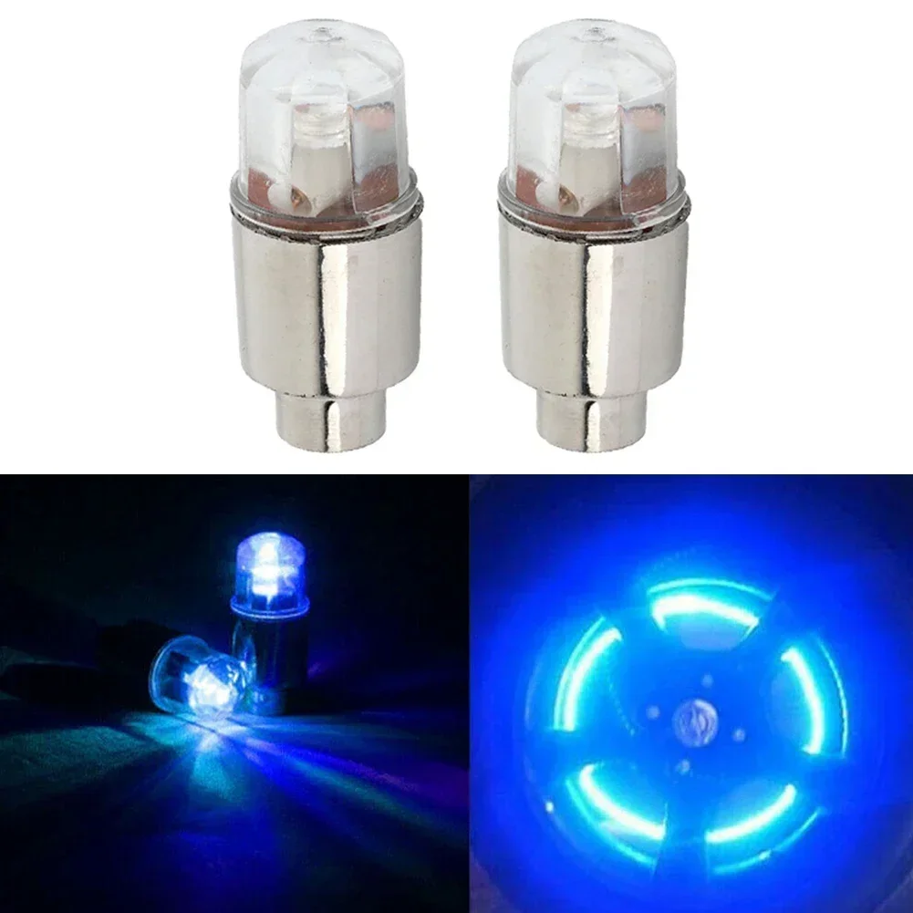 

1 2PCS Car Wheel Lights Tire Tyre Air Valve Stem Lightweight Alloy LED Light Covers Bike Car Motorcycle Accessories