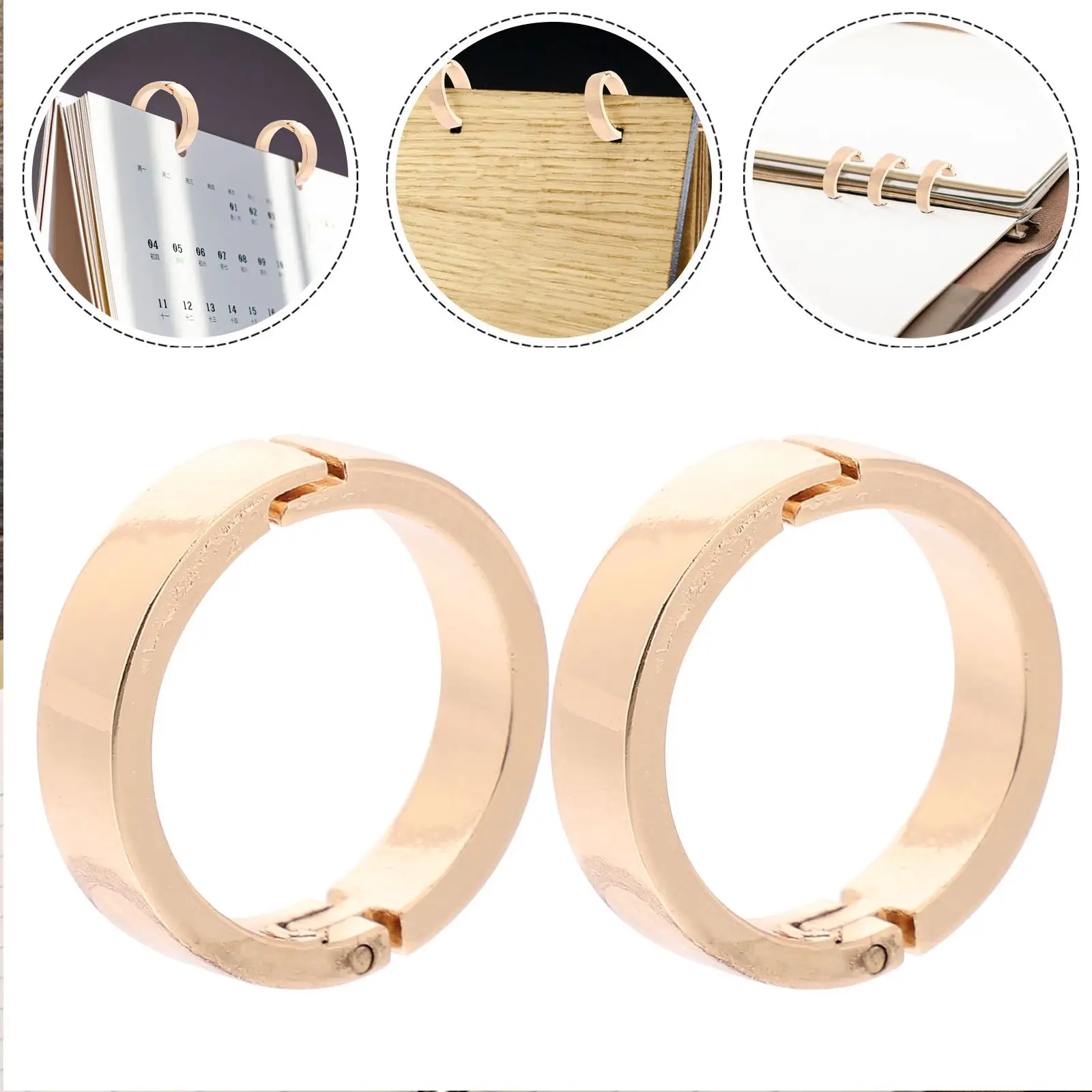 2 Pcs Calendar Binding Rings Small Notebook Clip Rings Large Loose Leaf Metal Binders For DIY Notebooks Documents