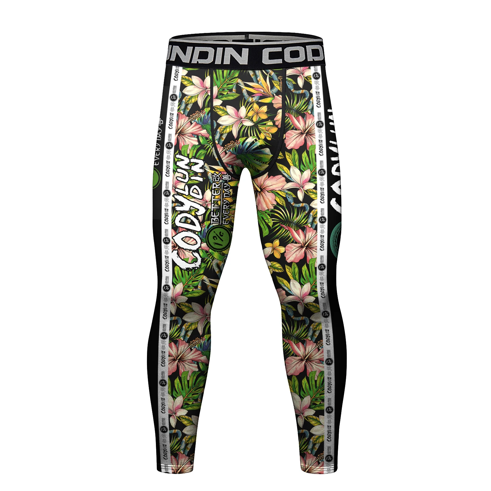 

Lightweight Floral Print Muay Thai MMA No Gi BJJ Workout Tights Leggings Cody Lundin Men Grappling Trousers Mixed Martial Arts