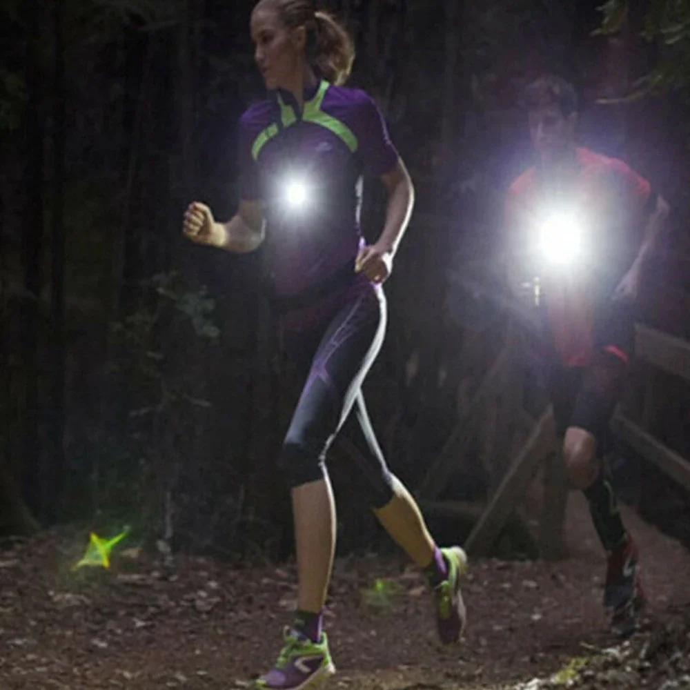 Esporte ao ar livre Luzes Running, Jogging Chest Lâmpada LED, USB Charge, Lanterna noturna, Tocha de segurança ciclismo, luz de advertência