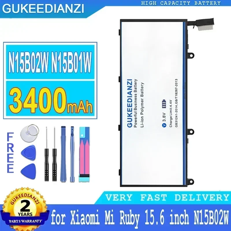 Replacement Battery 3400mAh N15B01W For Xiaomi Mi Ruby 15.6 inch Timi TM1703 TM1802-AD/N/C Notbeook N15B02W Portable Battery