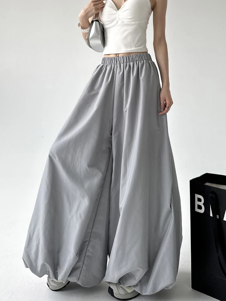 ay Skort Dames Zomer Hoge Taille Los Slanke A-lijn Casual Luie Lantaarn Wijde Pijpen Lange Broek Nylon Stof Relax Sle